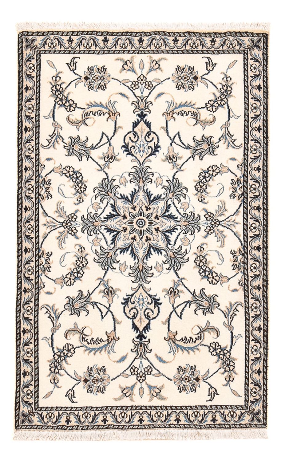Alfombra persa - Nain - 138 x 90 cm - beige claro