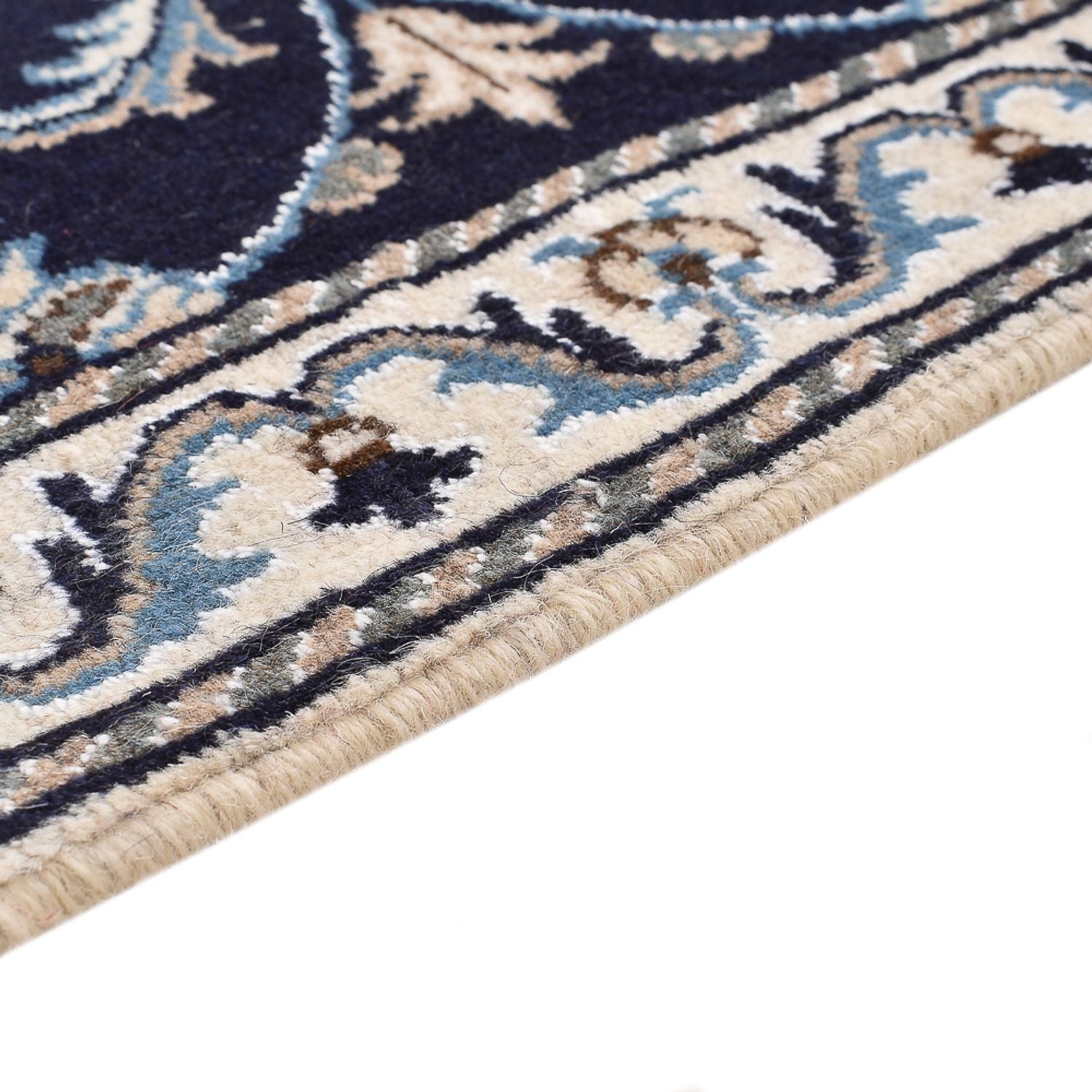 Alfombra persa - Nain - 140 x 87 cm - azul oscuro