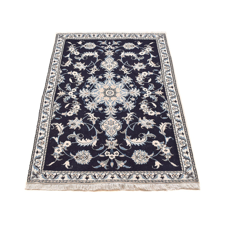 Alfombra persa - Nain - 140 x 87 cm - azul oscuro