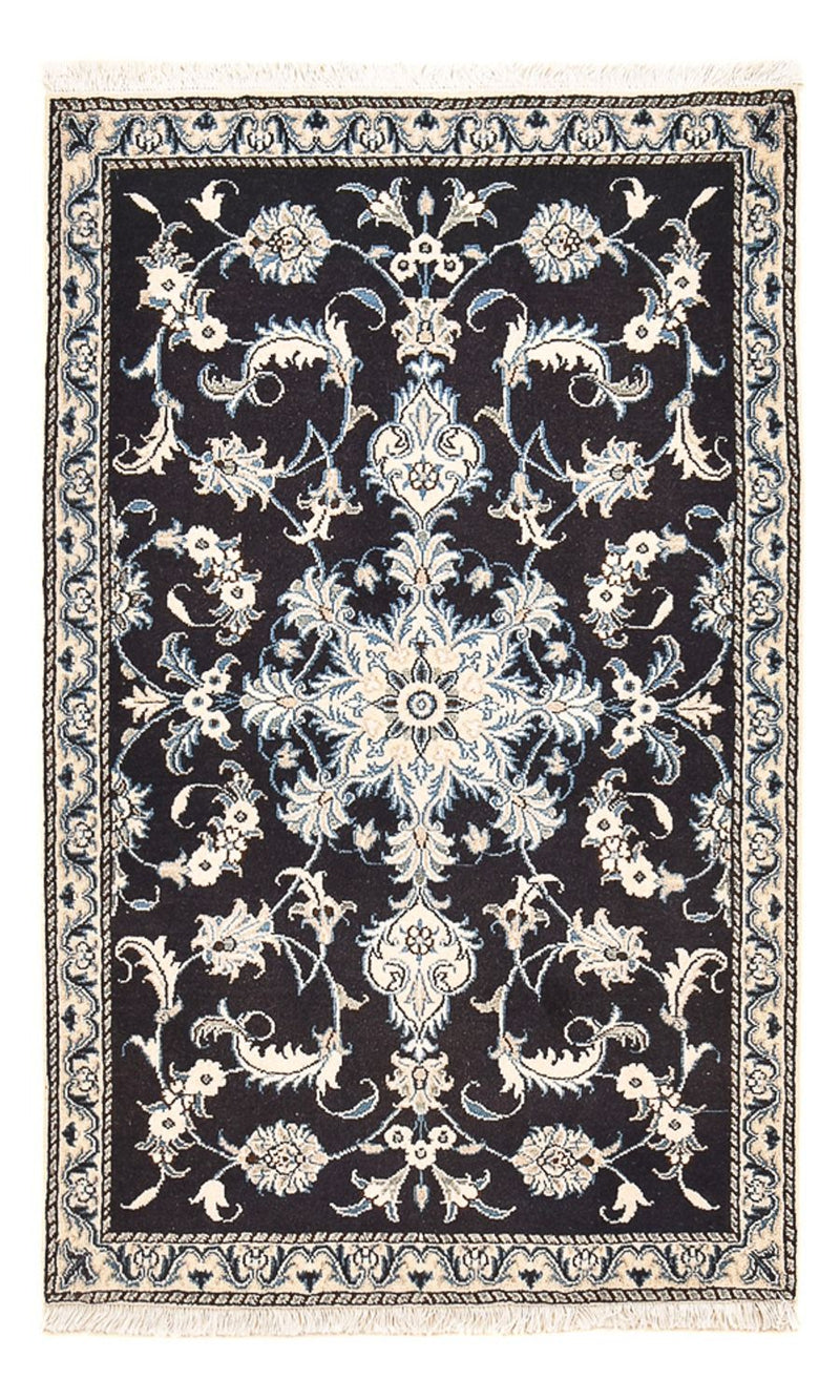 Alfombra persa - Nain - 141 x 90 cm - azul oscuro