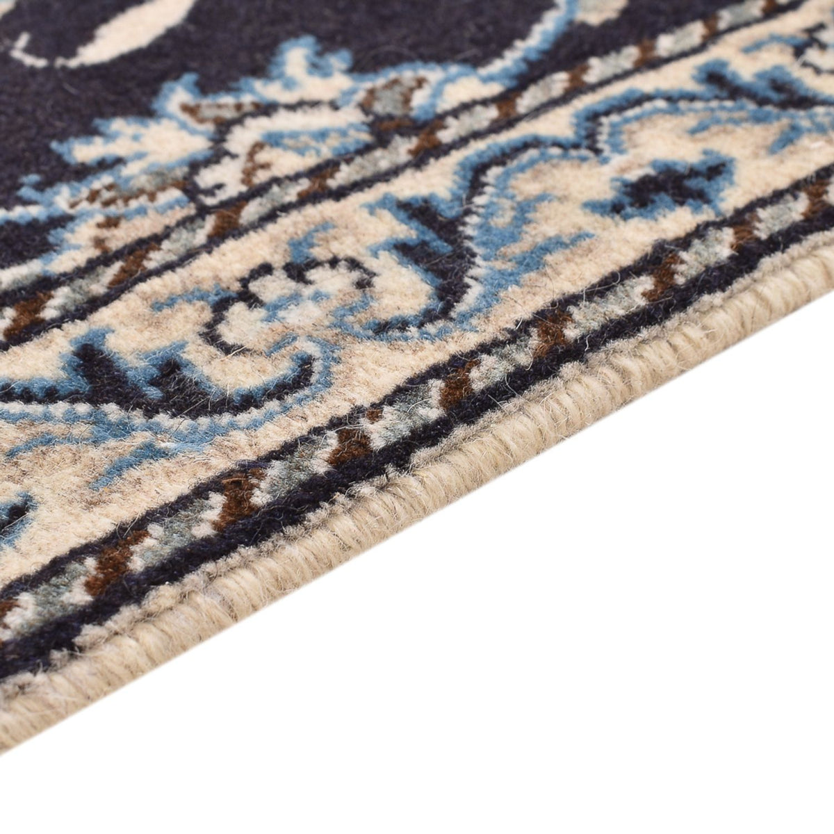 Alfombra persa - Nain - 141 x 90 cm - azul oscuro