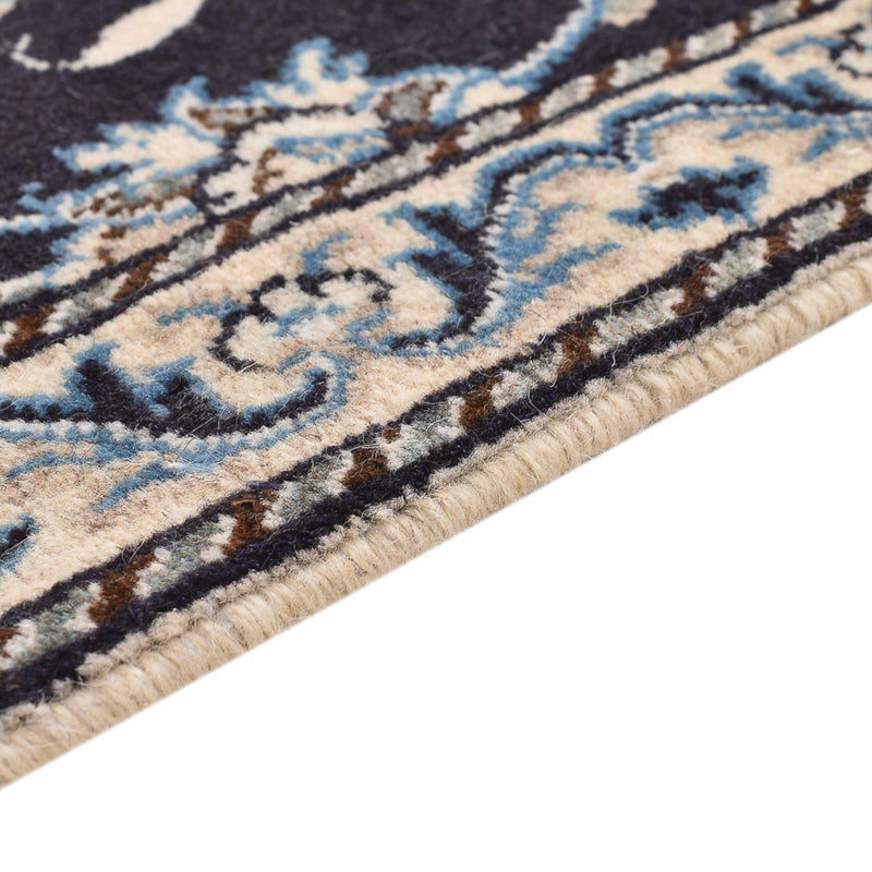 Alfombra persa - Nain - 141 x 90 cm - azul oscuro