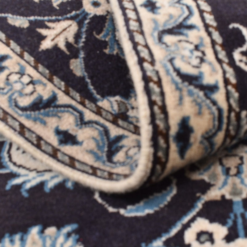 Alfombra persa - Nain - 141 x 90 cm - azul oscuro