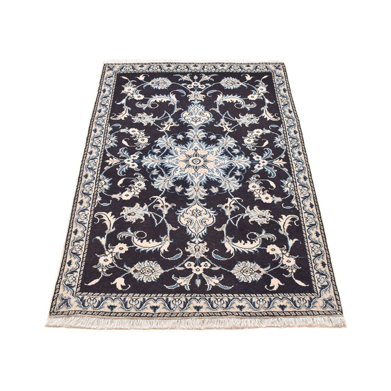 Alfombra persa - Nain - 141 x 90 cm - azul oscuro
