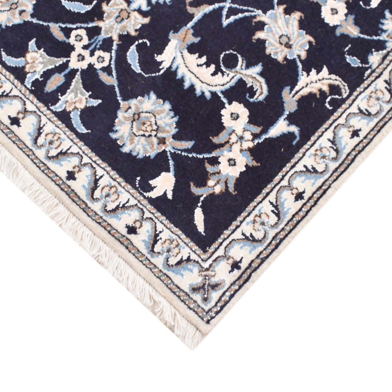 Alfombra persa - Nain - 140 x 89 cm - azul oscuro