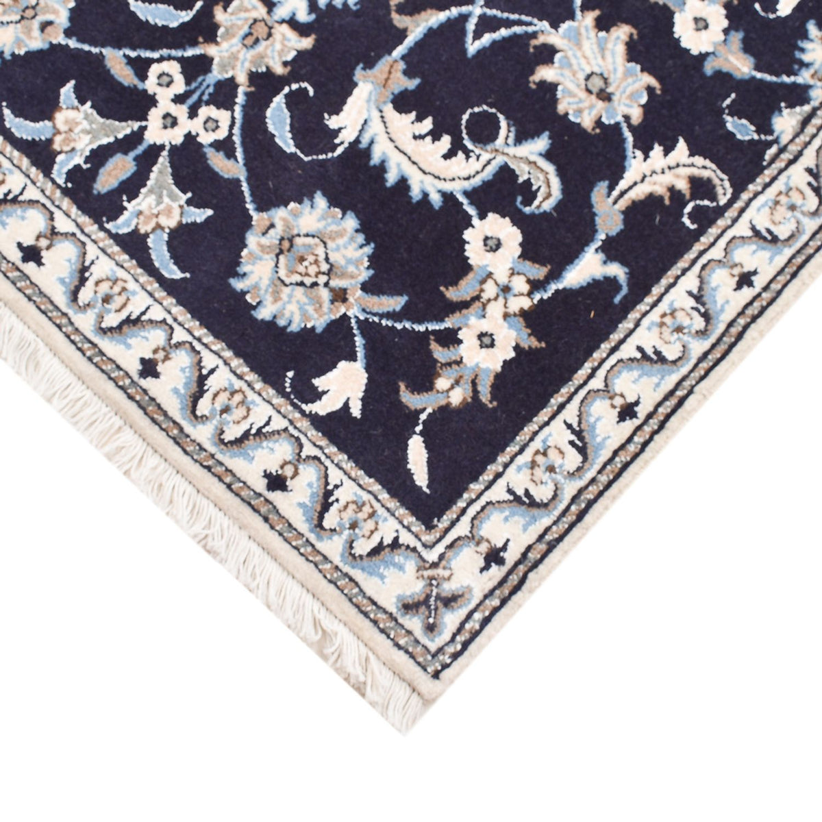 Alfombra persa - Nain - 140 x 89 cm - azul oscuro