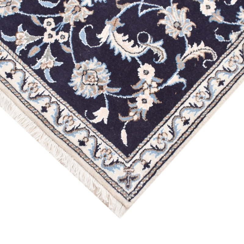 Alfombra persa - Nain - 140 x 89 cm - azul oscuro