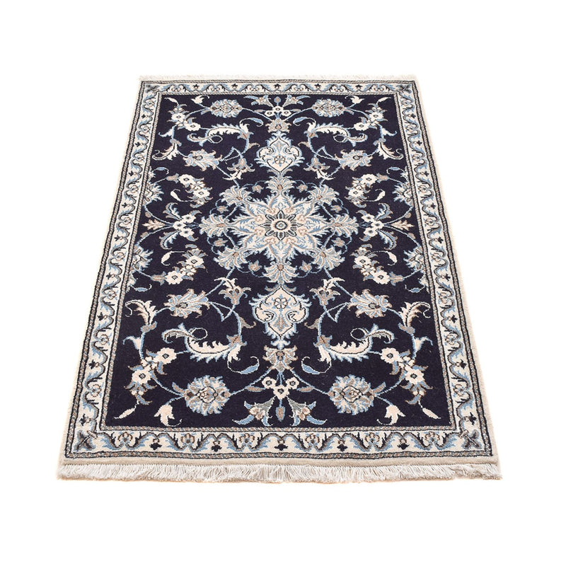 Alfombra persa - Nain - 140 x 89 cm - azul oscuro