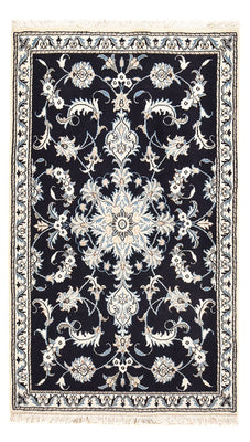 Alfombra persa - Nain - 143 x 90 cm - azul oscuro