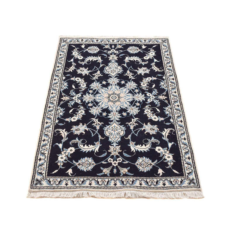 Alfombra persa - Nain - 143 x 90 cm - azul oscuro