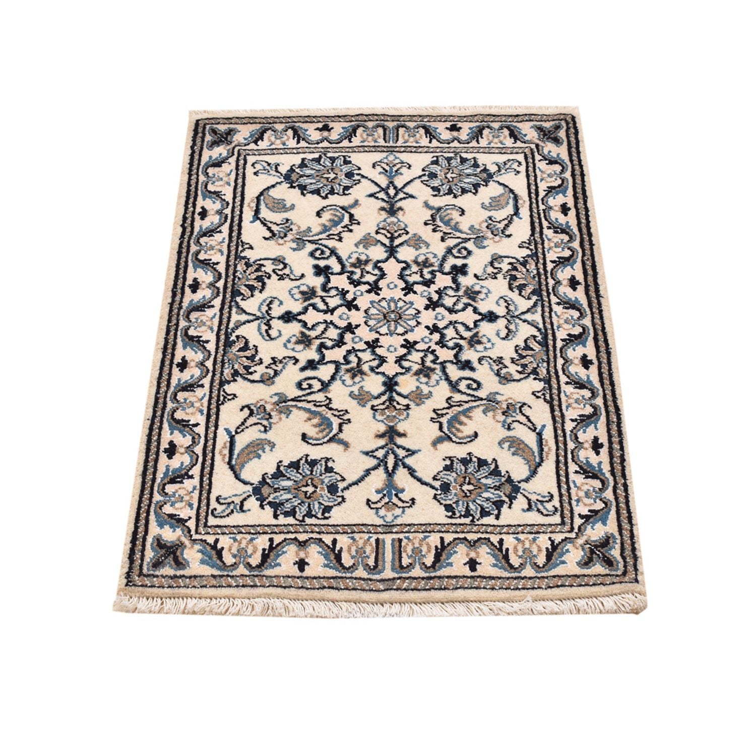 Alfombra persa - Nain - 87 x 55 cm - blanco