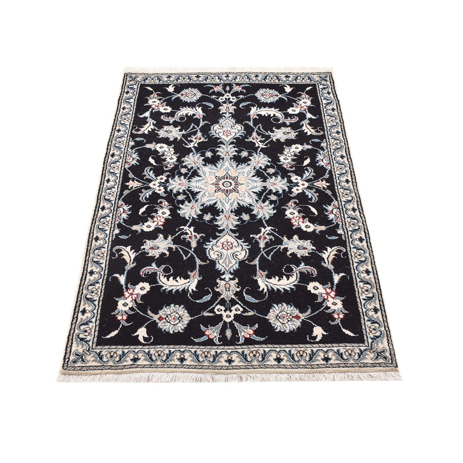 Alfombra persa - Nain - 142 x 87 cm - azul oscuro