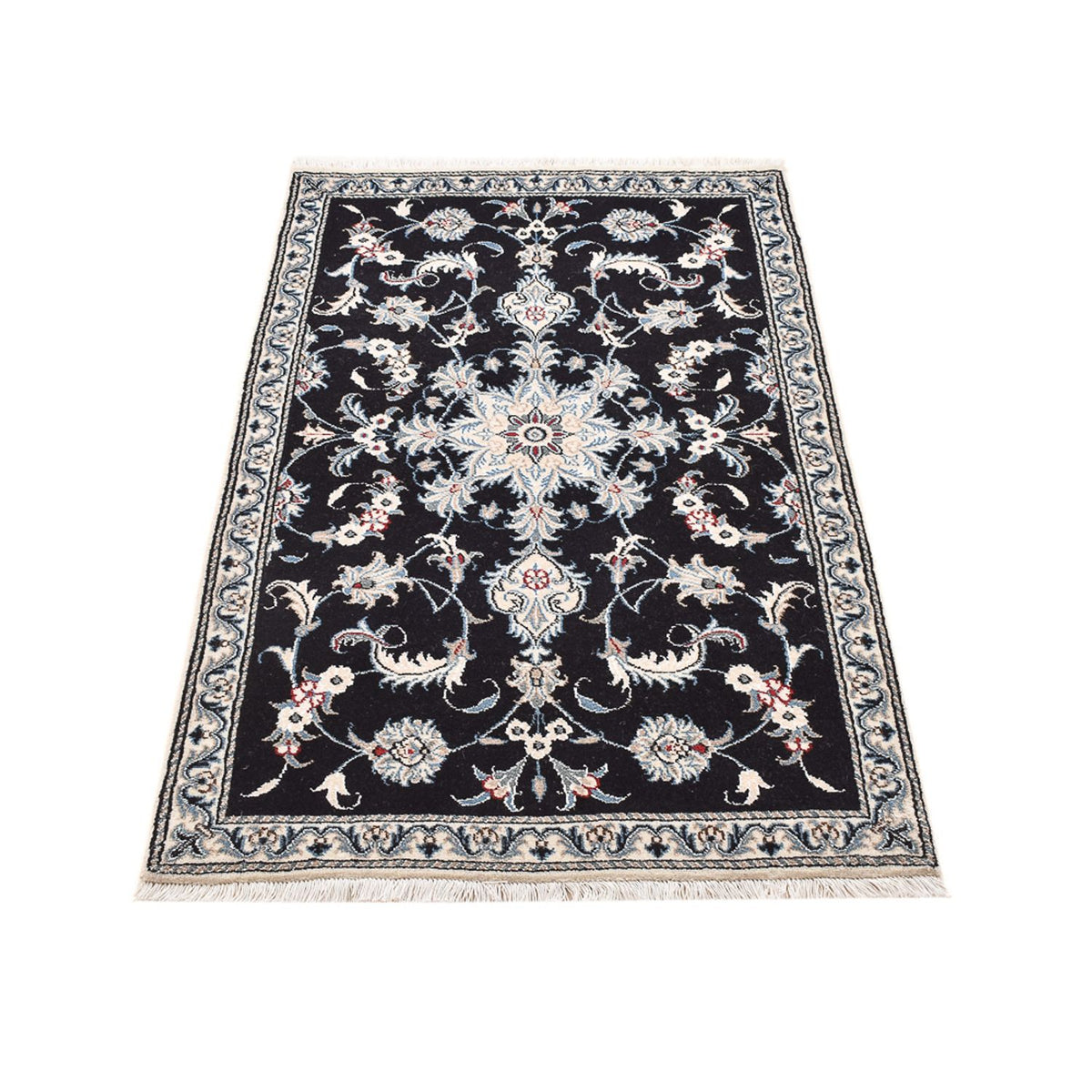 Alfombra persa - Nain - 142 x 87 cm - azul oscuro