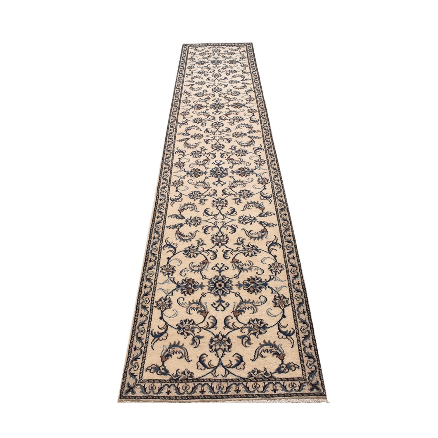 Alfombra de pasillo Alfombra persa - Nain - 377 x 79 cm - beige