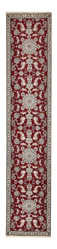 Alfombra de pasillo Alfombra persa - Nain - 385 x 78 cm - rojo oscuro