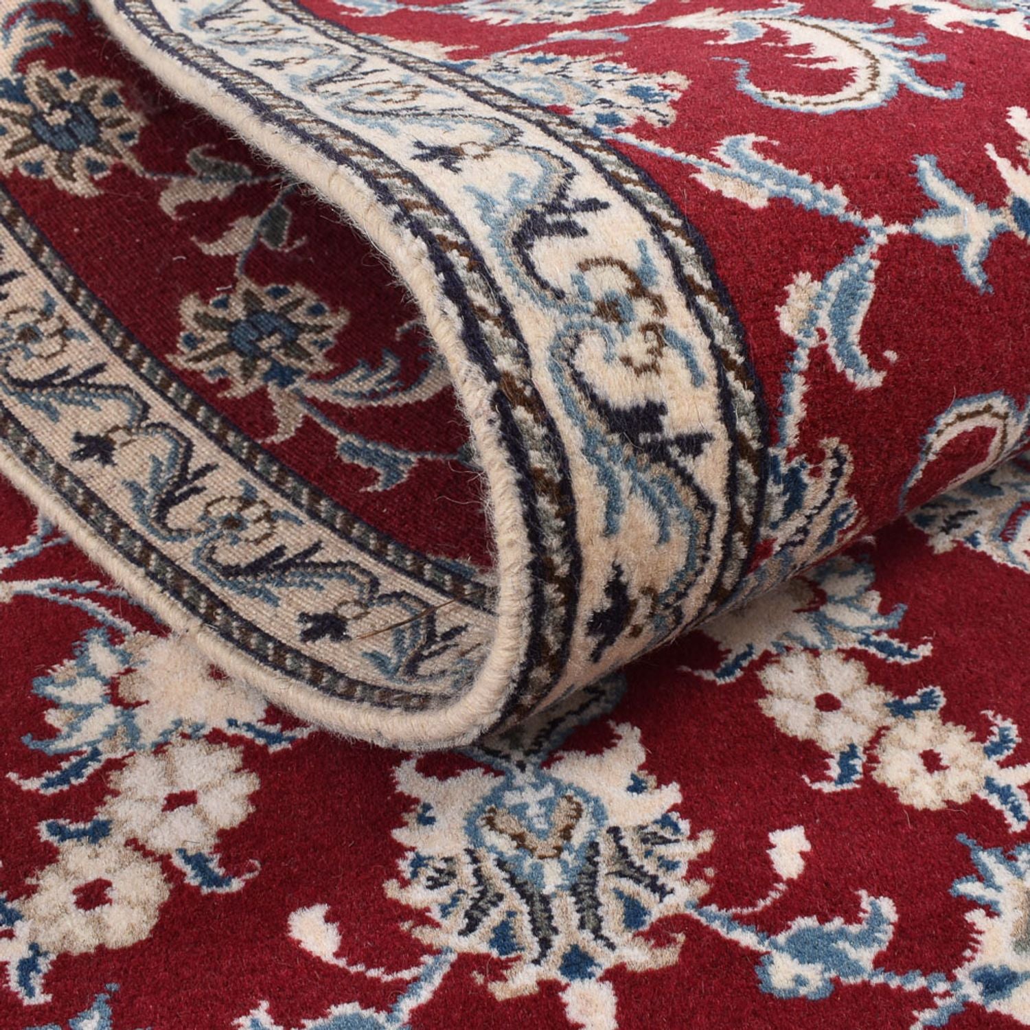 Alfombra de pasillo Alfombra persa - Nain - 385 x 78 cm - rojo oscuro