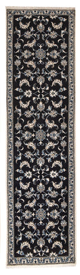 Alfombra de pasillo Alfombra persa - Nain - 292 x 78 cm - azul oscuro