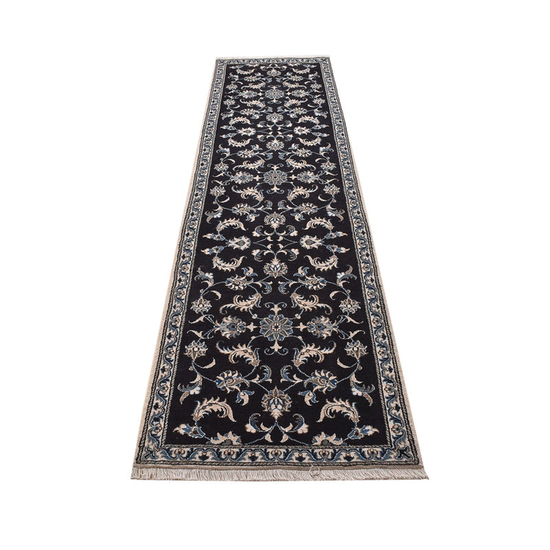 Alfombra de pasillo Alfombra persa - Nain - 292 x 78 cm - azul oscuro