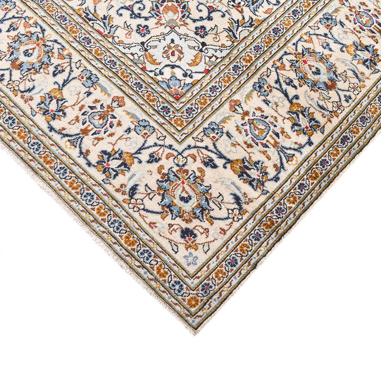 Alfombra persa - Keshan - 299 x 203 cm - beige oscuro