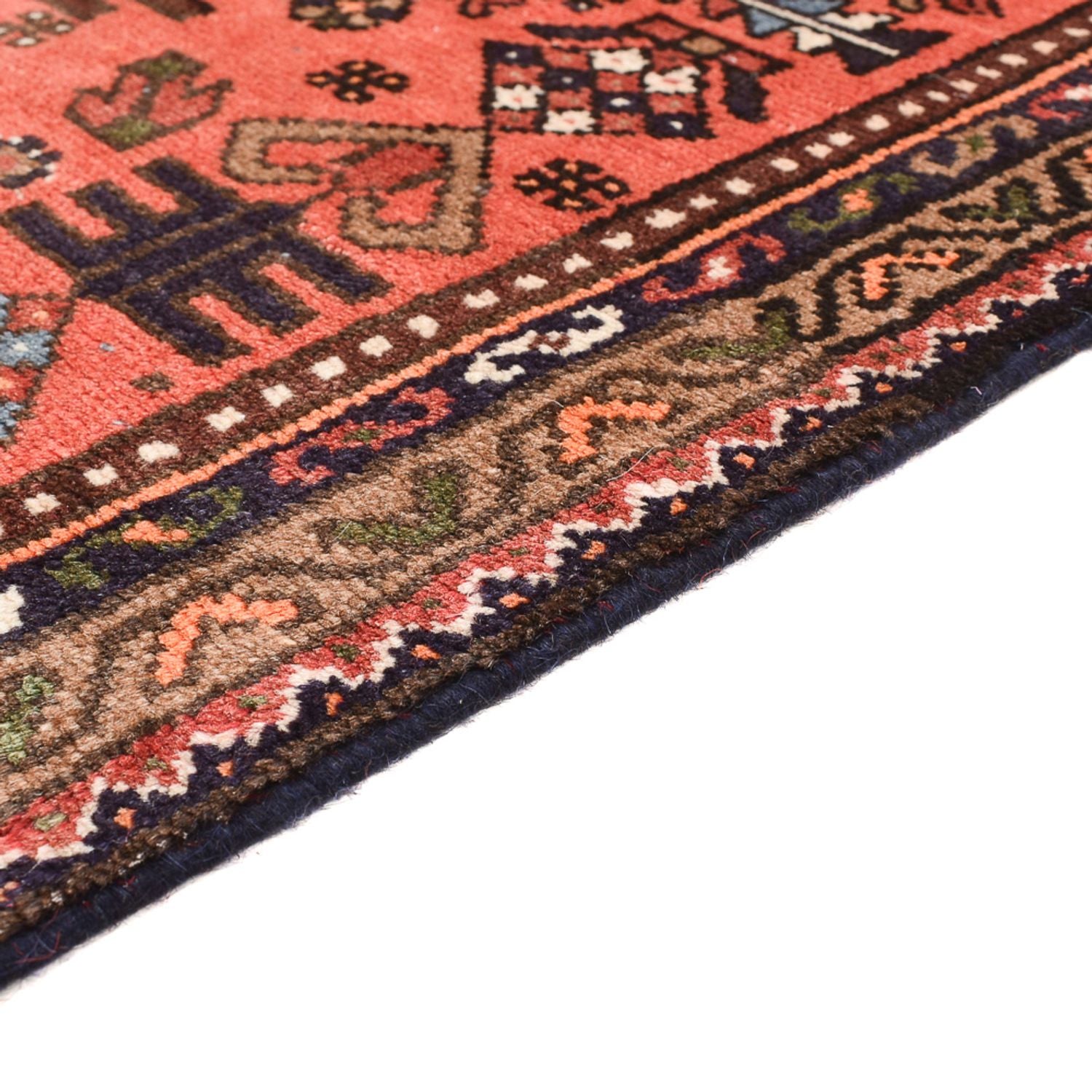 Alfombra persa - Nómada - 124 x 72 cm - rojo claro