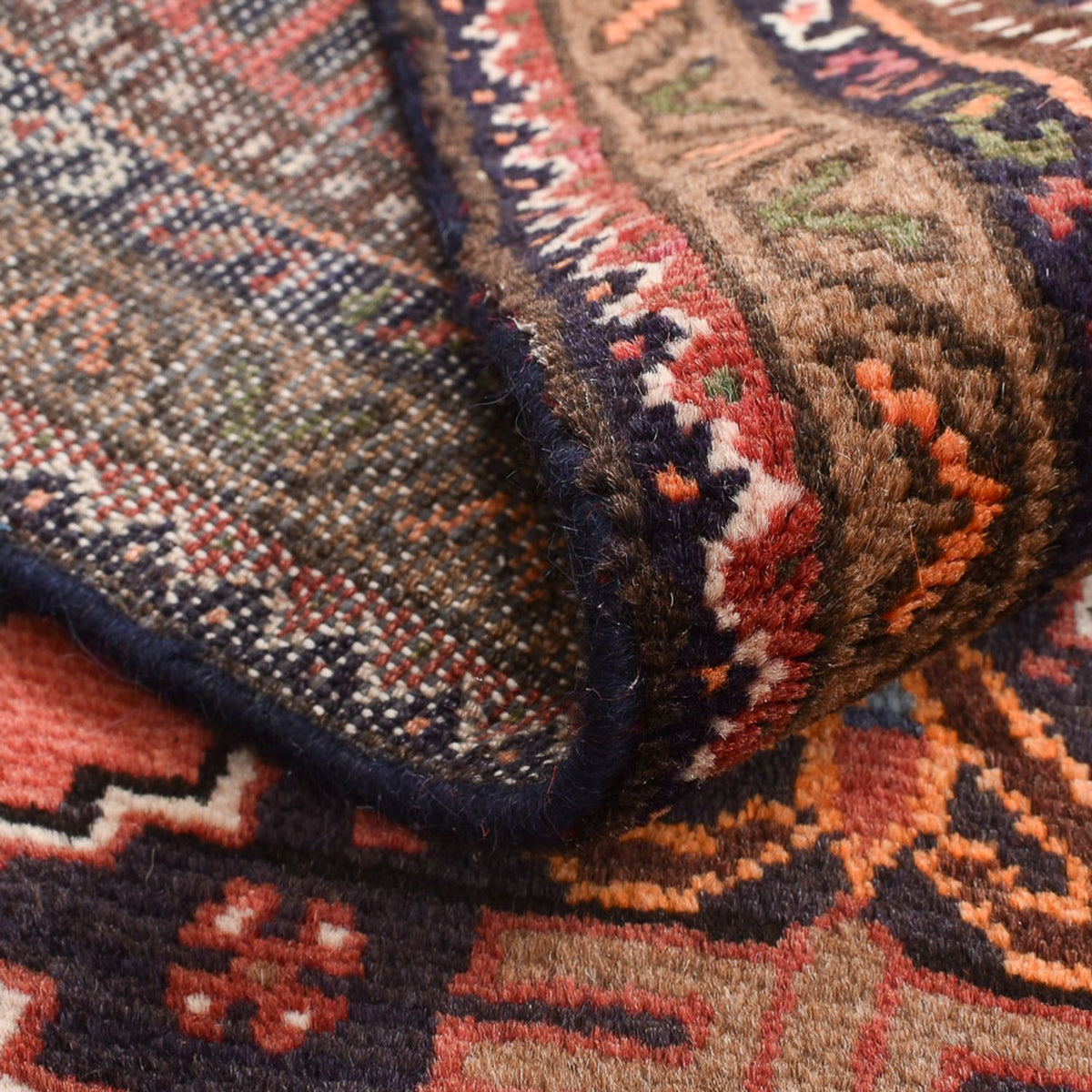 Alfombra persa - Nómada - 124 x 72 cm - rojo claro