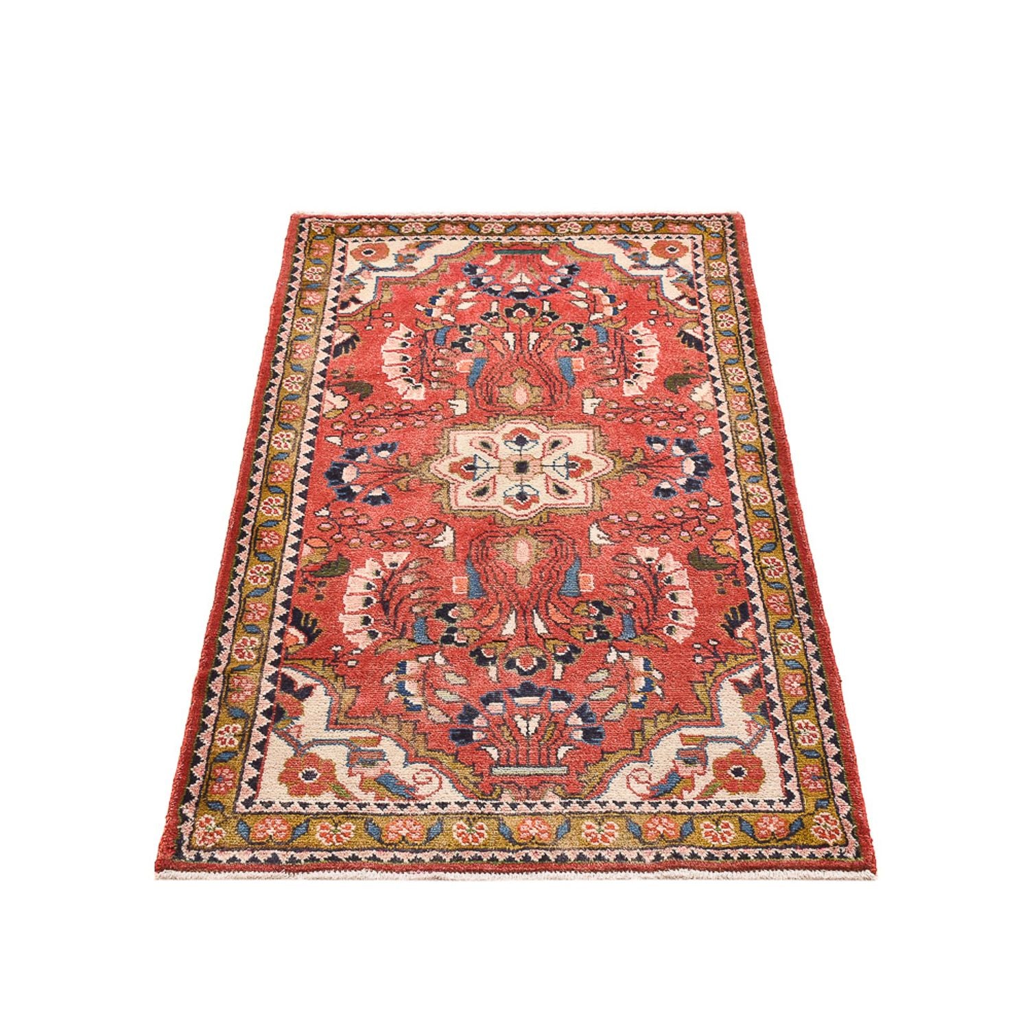 Alfombra persa - Nómada - 132 x 75 cm - rojo claro