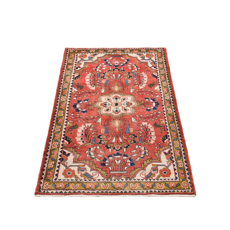 Alfombra persa - Nómada - 132 x 75 cm - rojo claro