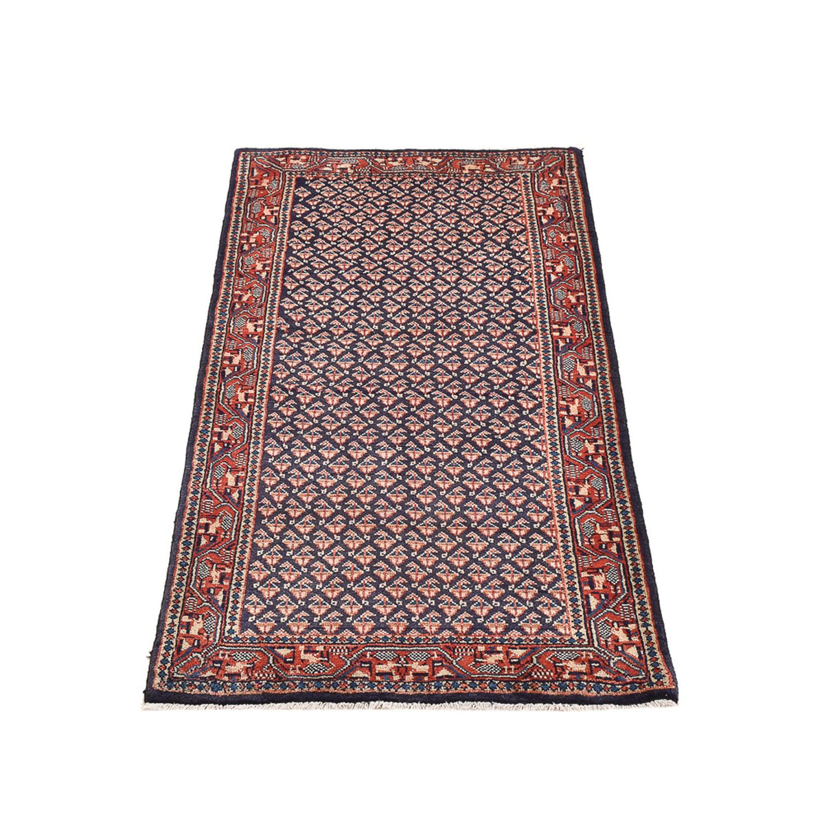 Alfombra persa - Mir - 129 x 63 cm - rojo oscuro