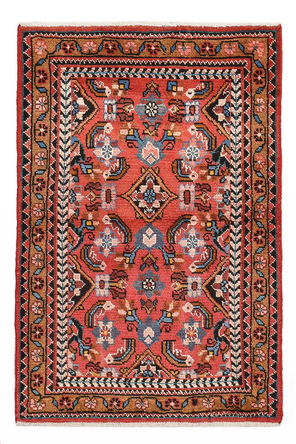 Alfombra persa - Nómada - 107 x 70 cm - rojo claro