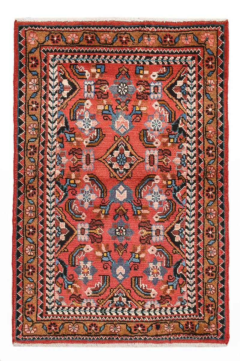 Alfombra persa - Nómada - 107 x 70 cm - rojo claro