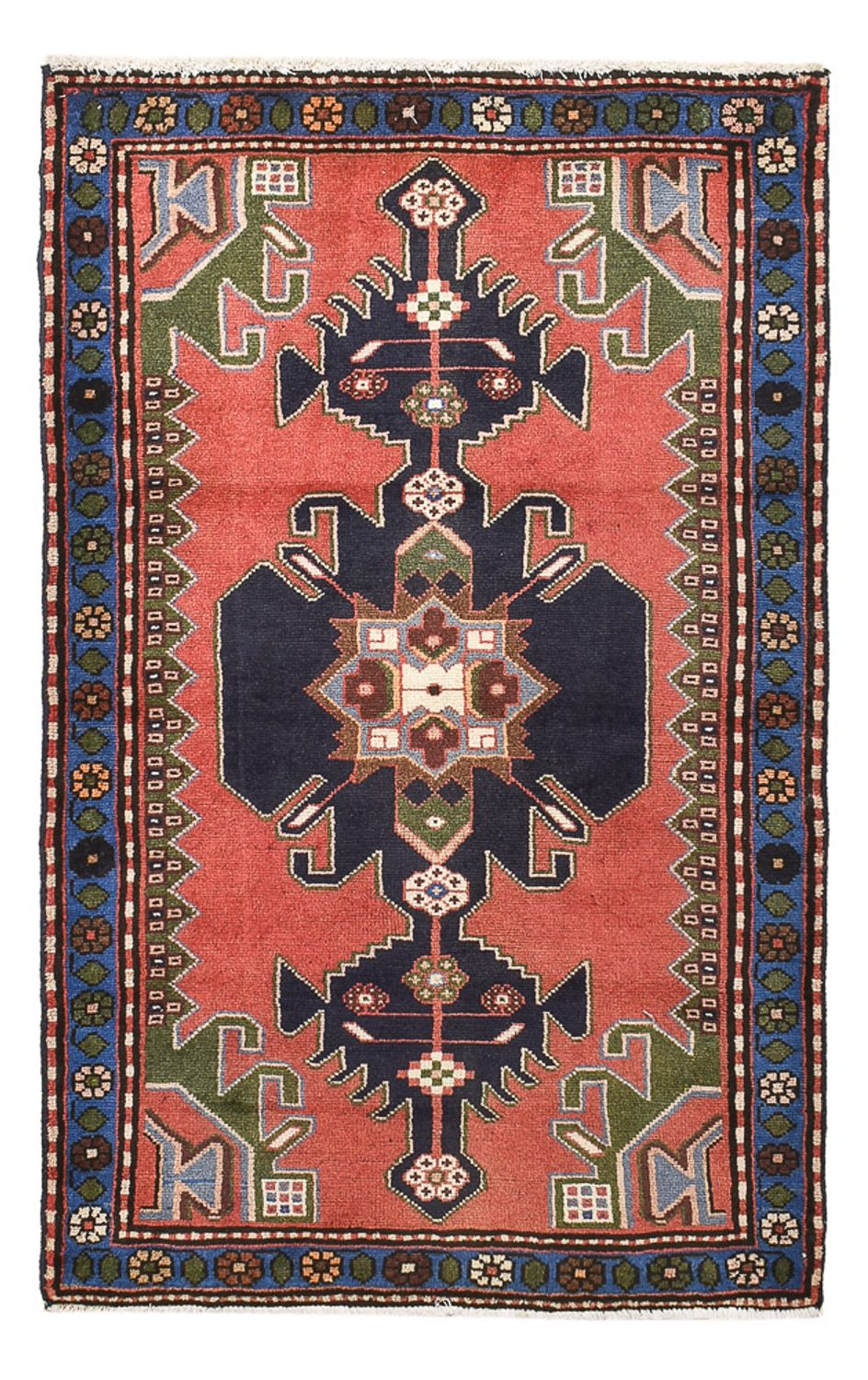 Alfombra persa - Nómada - 123 x 76 cm - rojo claro