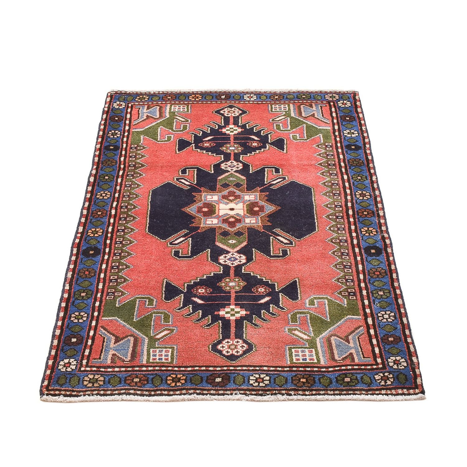 Alfombra persa - Nómada - 123 x 76 cm - rojo claro