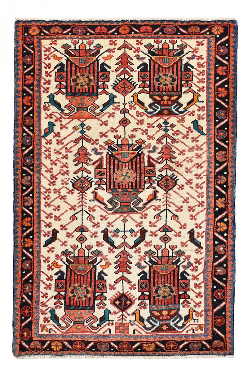Alfombra persa - Nómada - 130 x 86 cm - rojo claro