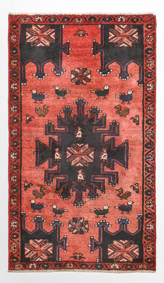 Alfombra persa - Nómada - 127 x 77 cm - rojo claro