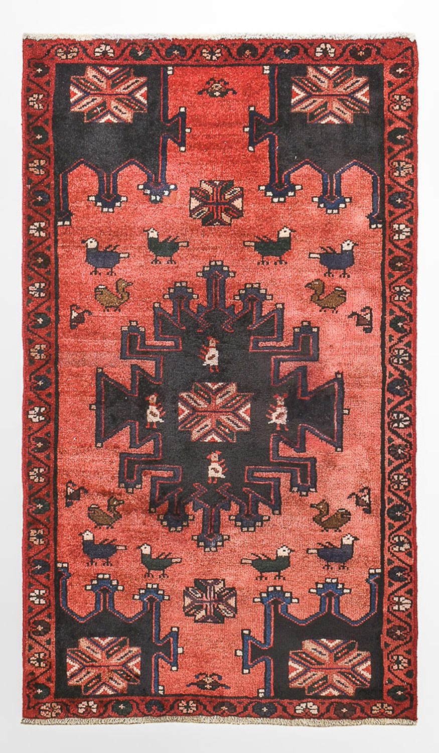 Alfombra persa - Nómada - 127 x 77 cm - rojo claro