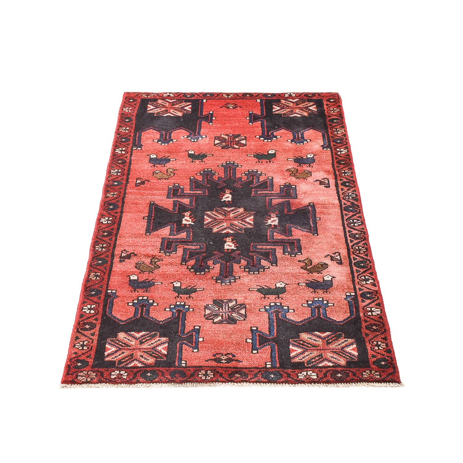 Alfombra persa - Nómada - 127 x 77 cm - rojo claro