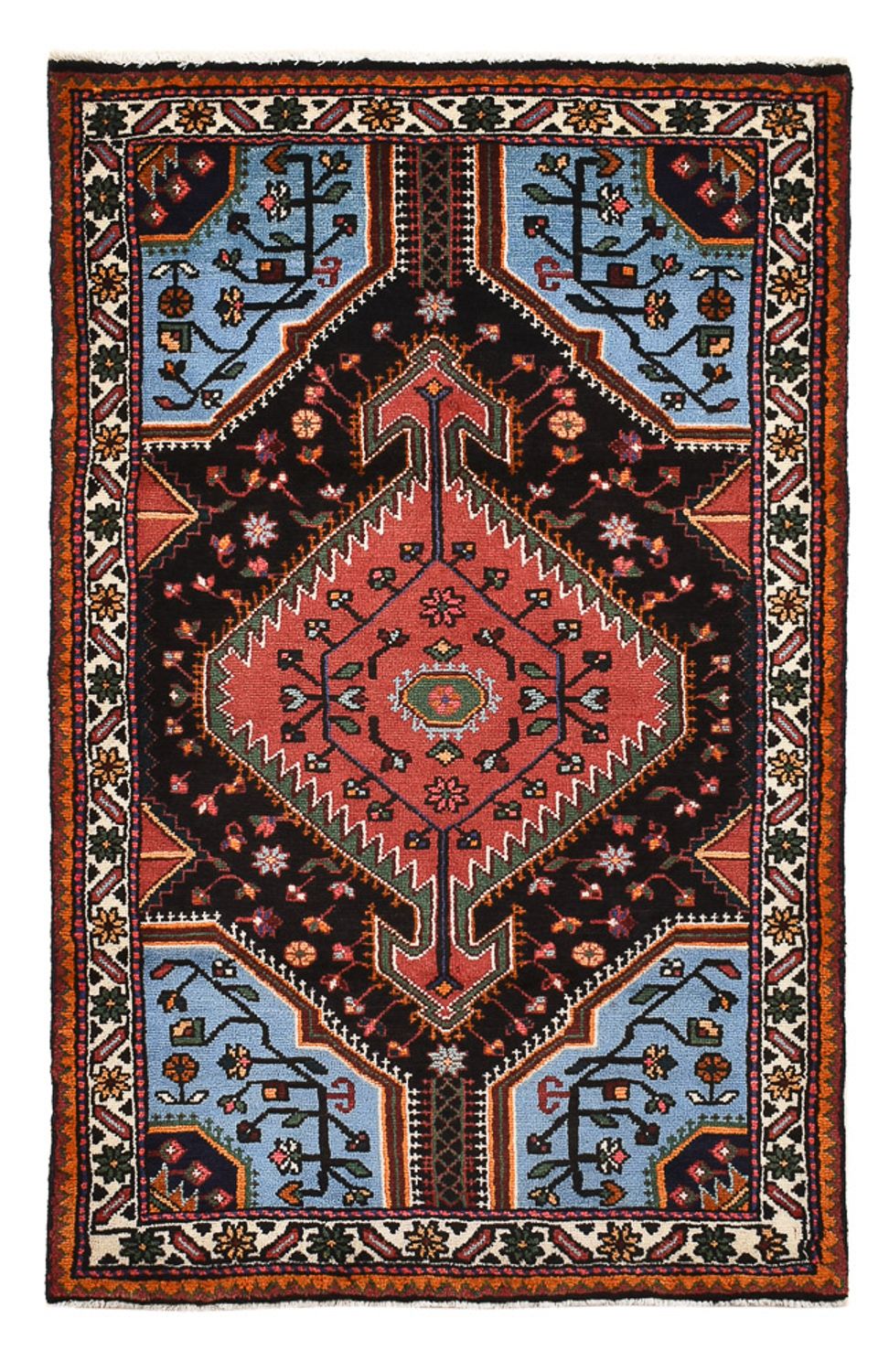 Alfombra persa - Nómada - 132 x 83 cm - multicolor