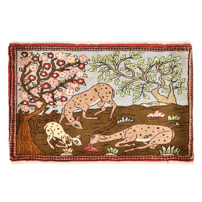 Alfombra persa - Nómada - 67 x 45 cm - multicolor