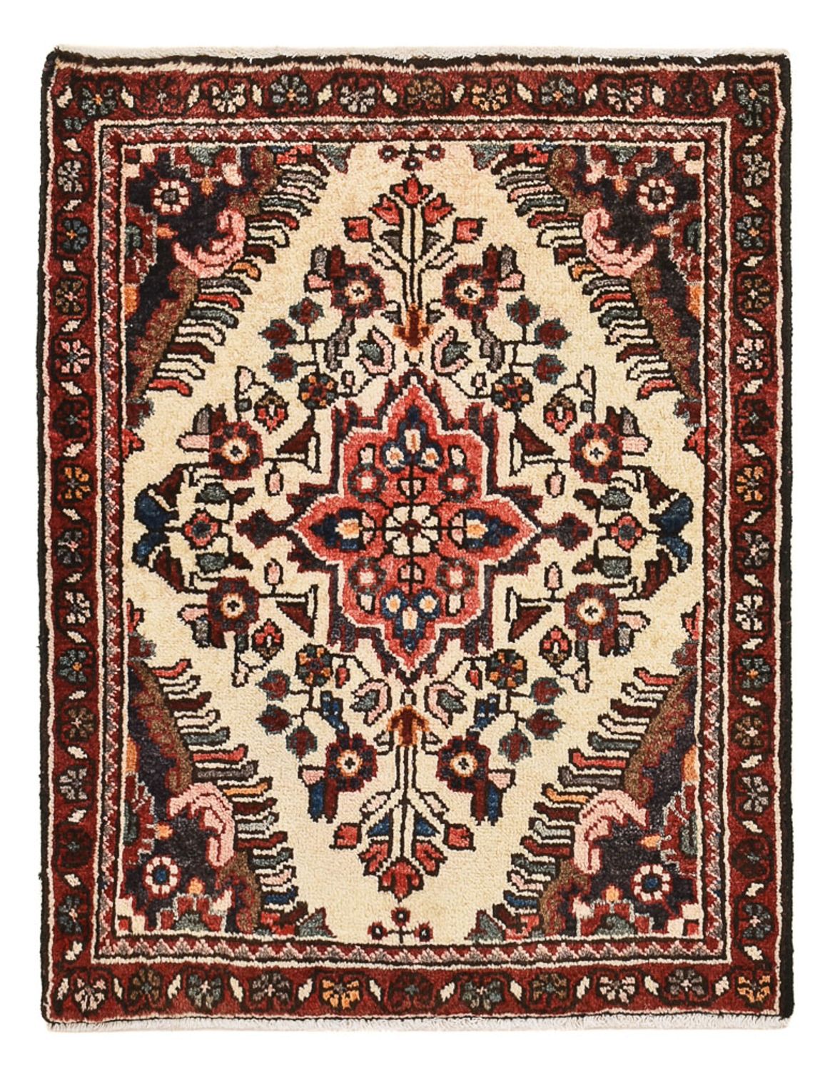 Alfombra persa - Nómada - 77 x 60 cm - beige claro