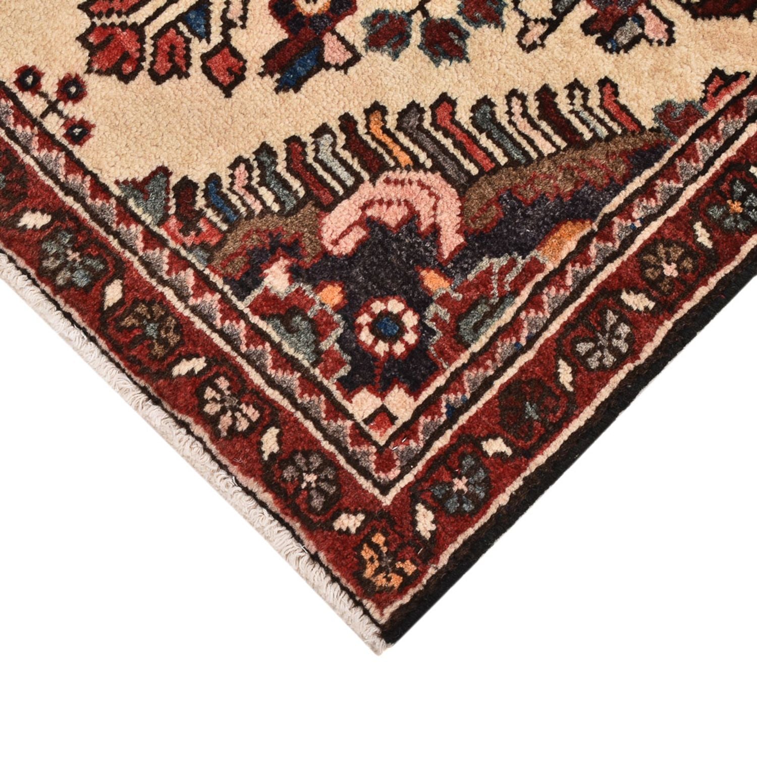 Alfombra persa - Nómada - 77 x 60 cm - beige claro