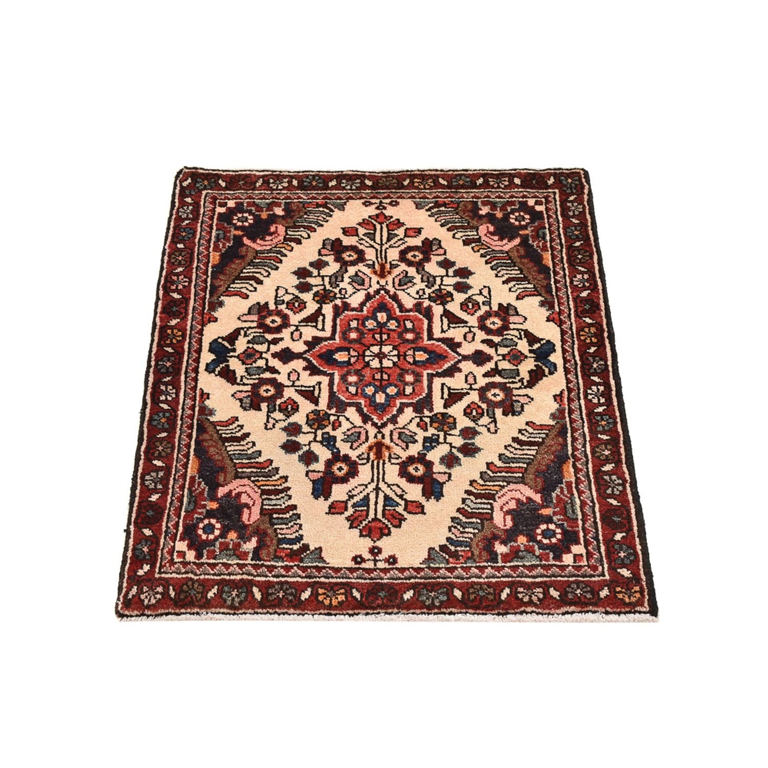 Alfombra persa - Nómada - 77 x 60 cm - beige claro