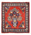 Alfombra persa - Nómada cuadrado  - 53 x 53 cm - rojo