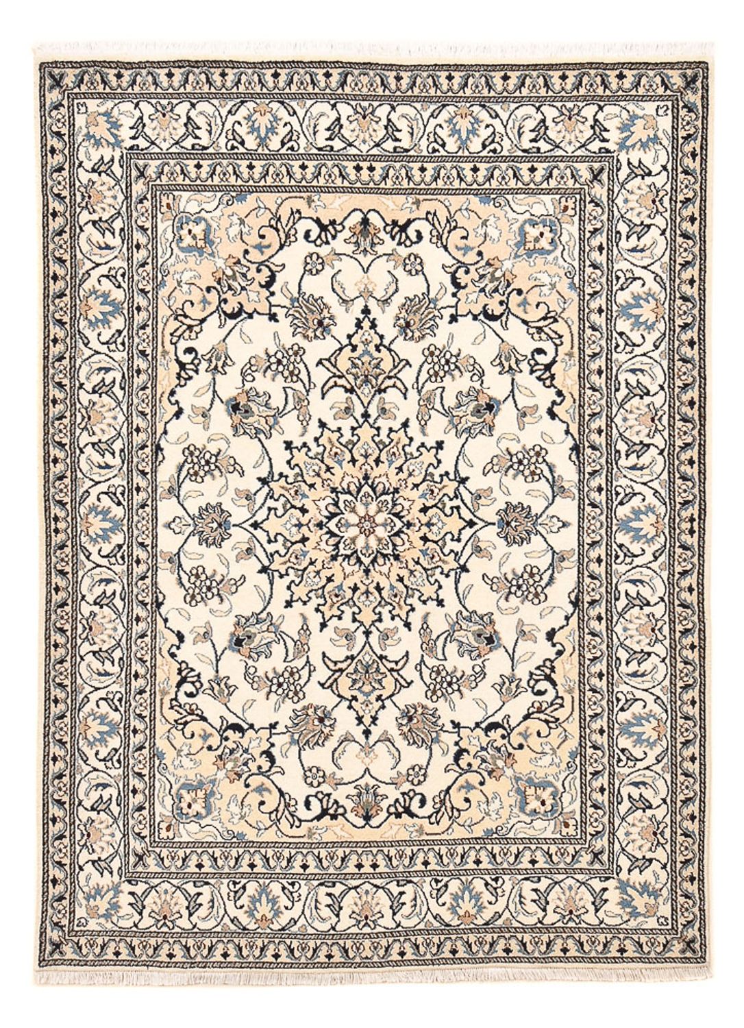 Alfombra persa - Nain - 202 x 149 cm - gris