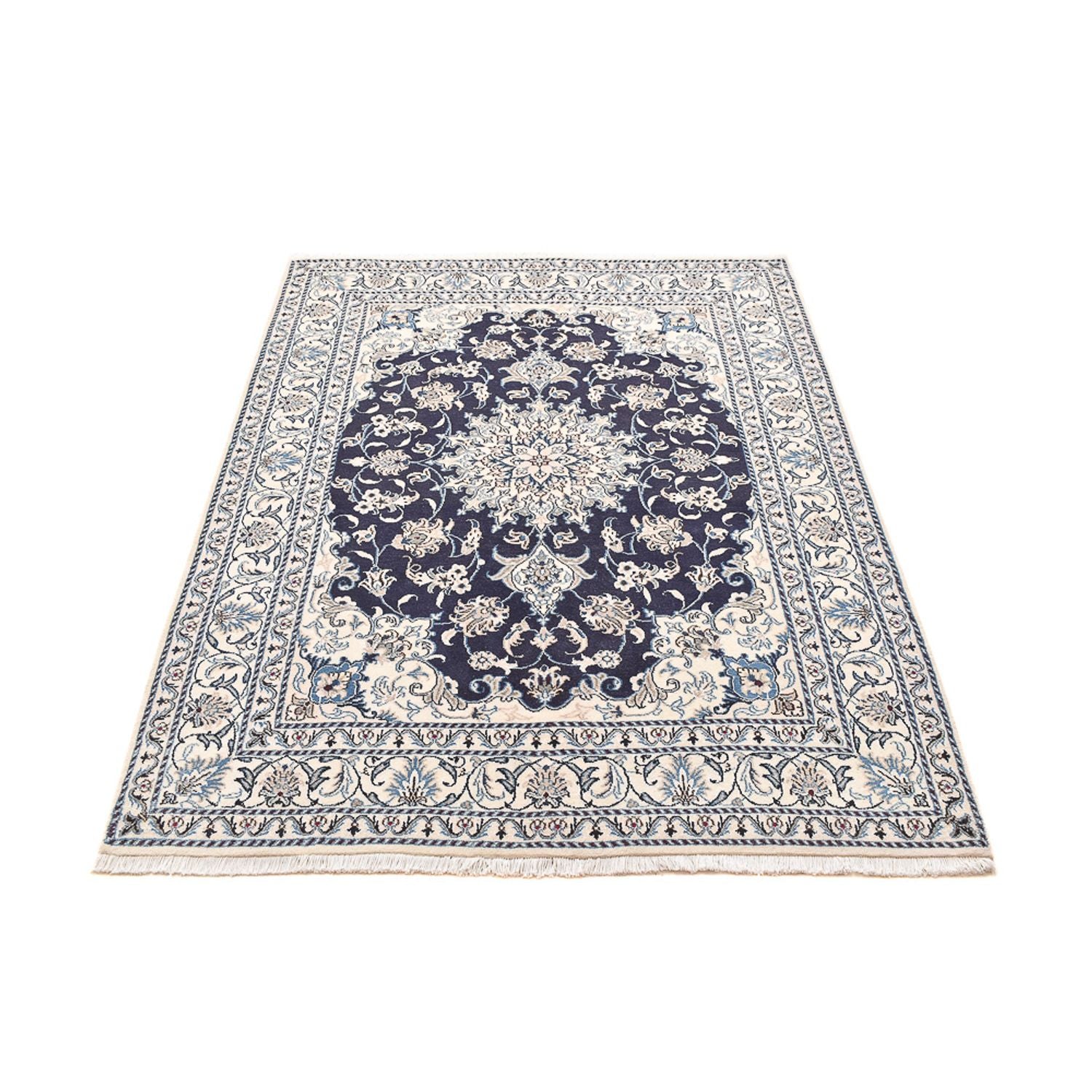 Alfombra persa - Nain - 198 x 149 cm - azul oscuro