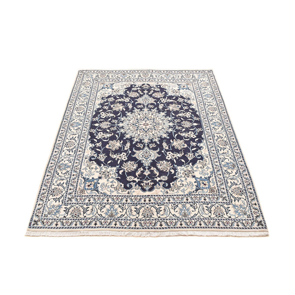 Alfombra persa - Nain - 198 x 149 cm - azul oscuro
