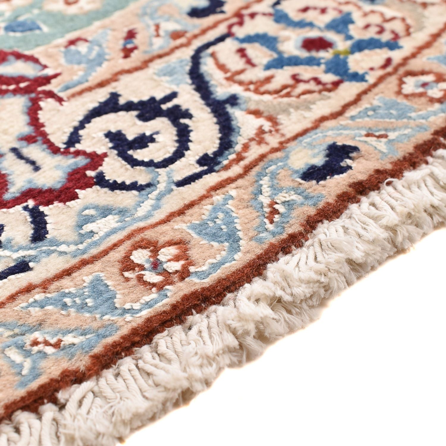Alfombra Persa - Nain - Real redondo  - 139 x 139 cm - verde claro