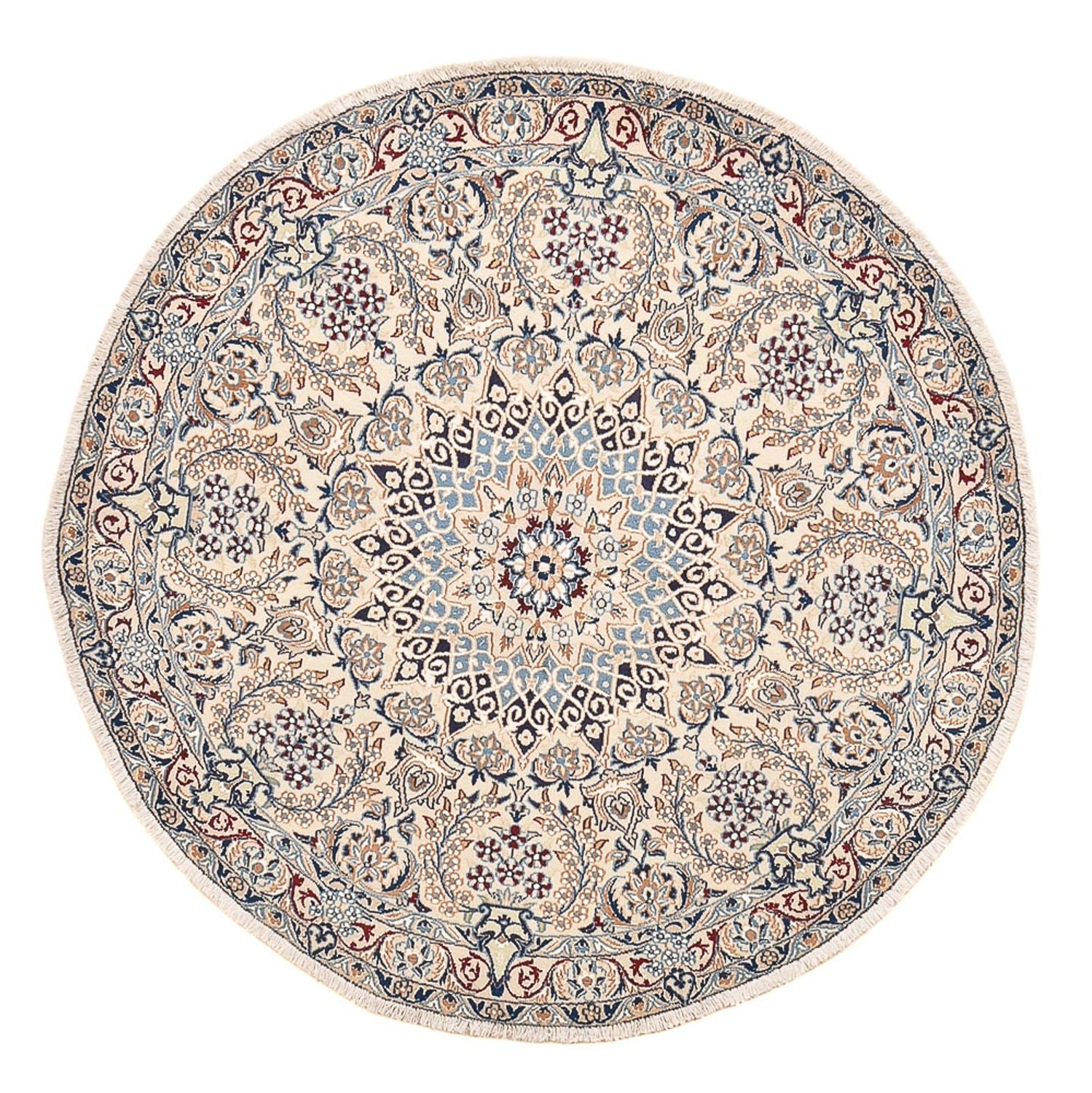Alfombra Persa - Nain - Real redondo  - 136 x 136 cm - gris