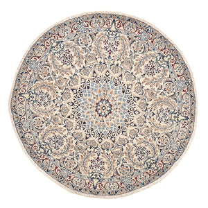 Alfombra Persa - Nain - Real redondo  - 136 x 136 cm - gris