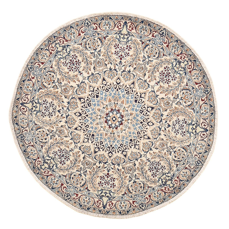 Alfombra Persa - Nain - Real redondo  - 136 x 136 cm - gris
