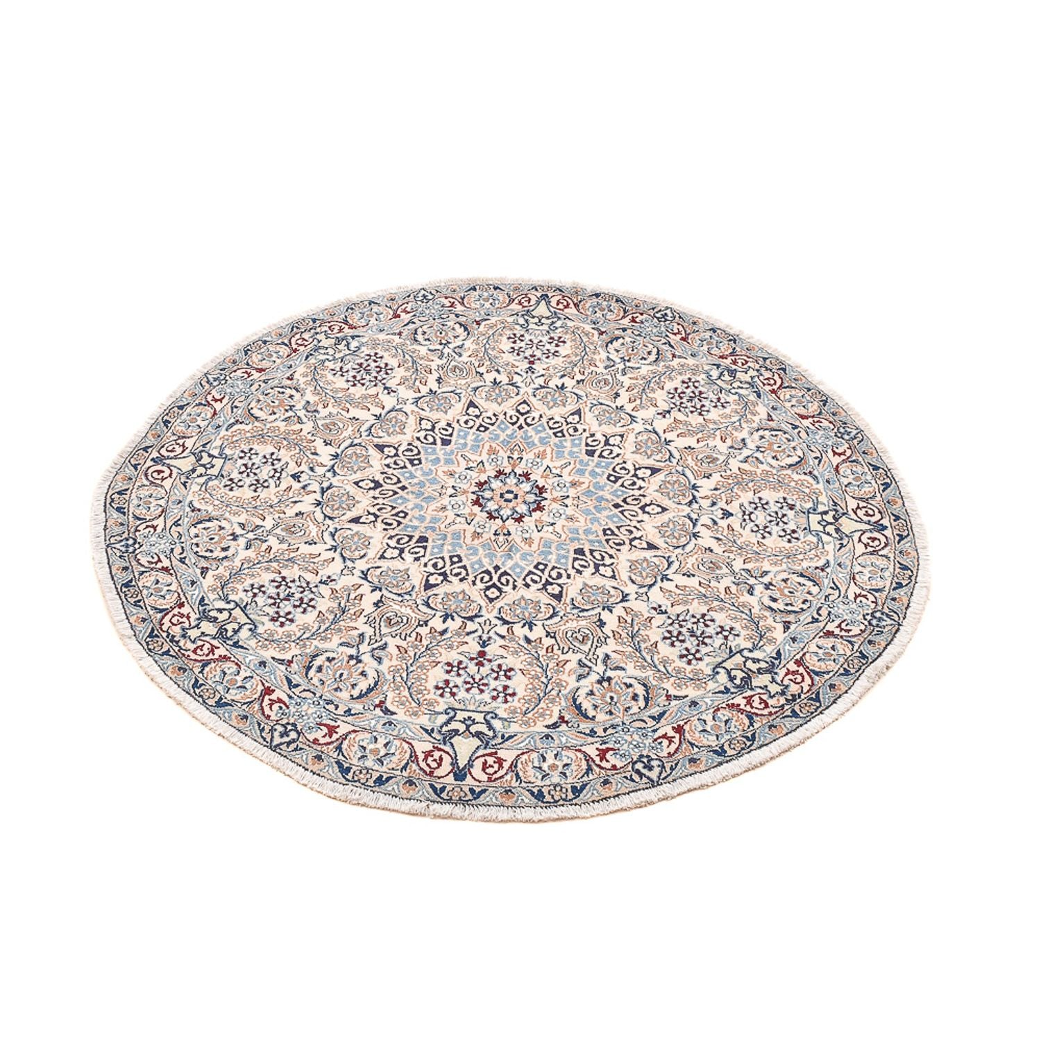 Alfombra Persa - Nain - Real redondo  - 136 x 136 cm - gris